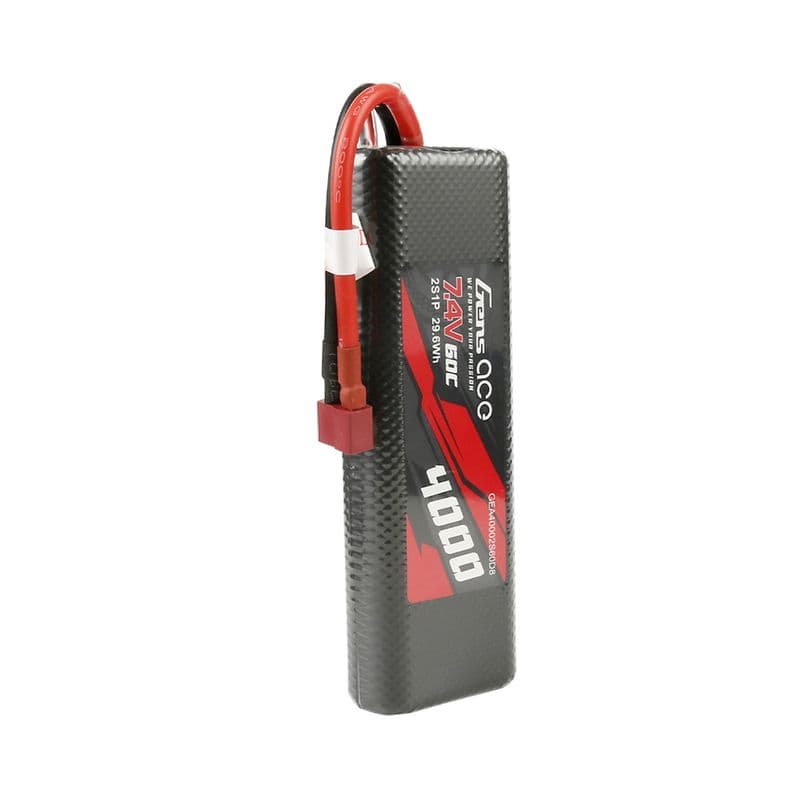 Gens Ace 4000mAh 7.4V 60C 2S1P HardCase Lipo Battery Pack 8# With Deans Plug - View 2