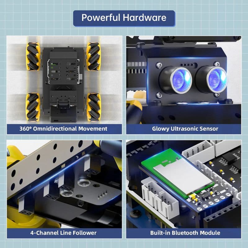 Hiwonder miniAuto AI Vision Robot Base on Arduino UNO R3 Controller with 360° Omnidirectional Mecanum Wheels - View 2