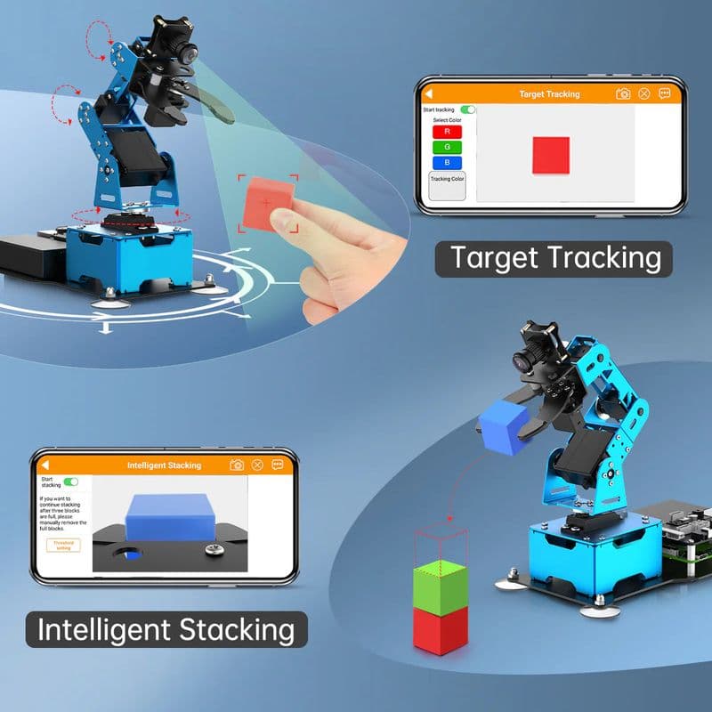Hiwonder ArmPi mini 5DOF Vision Robotic Arm Powered by Raspberry Pi 5 Support Python, OpenCV Target Tracking for Beginners - View 2