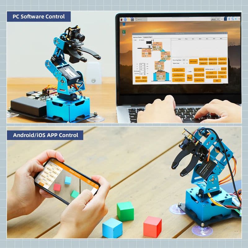Hiwonder ArmPi mini 5DOF Vision Robotic Arm Powered by Raspberry Pi 5 Support Python, OpenCV Target Tracking for Beginners - View 3