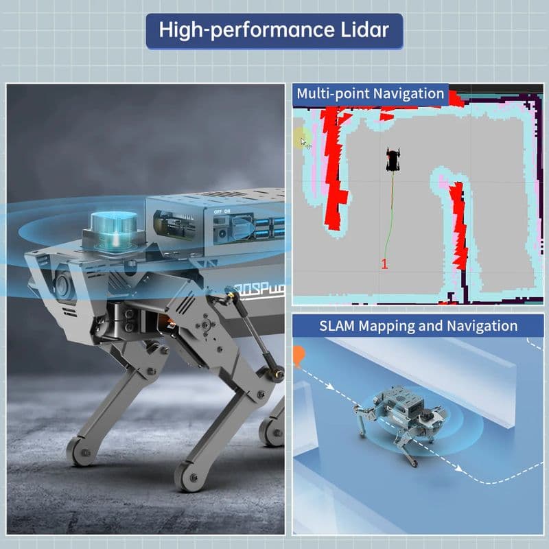 Hiwonder ROSPug Quadruped Bionic Robot Dog Powered by Jetson Nano ROS Open Source Python Programming - View 2