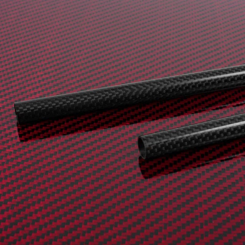 High Quality 3K Twill Roll Wrapped Carbon Fibre Hollow Round Tube - Gloss - View 1