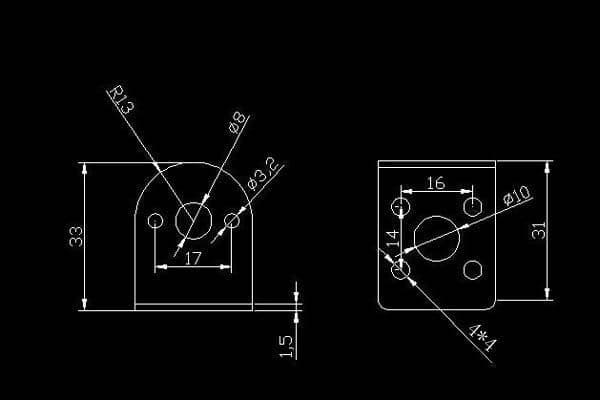 25mm Motor Mounting Bracket - View 3