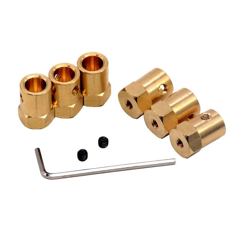 Hex Brass Motor Coupler - View 1