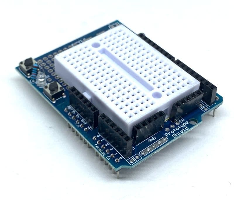 Proto Shield (Prototype) for UNO with mini Breadboard - View 3
