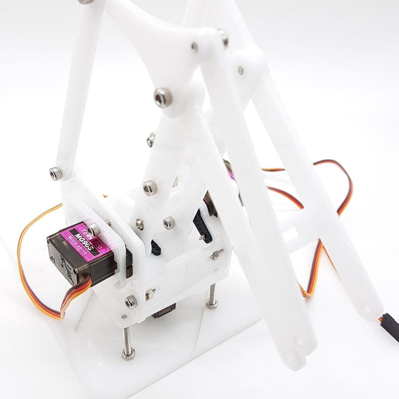 4 DOF white acrylic robotic arm MG90s kit - View 2
