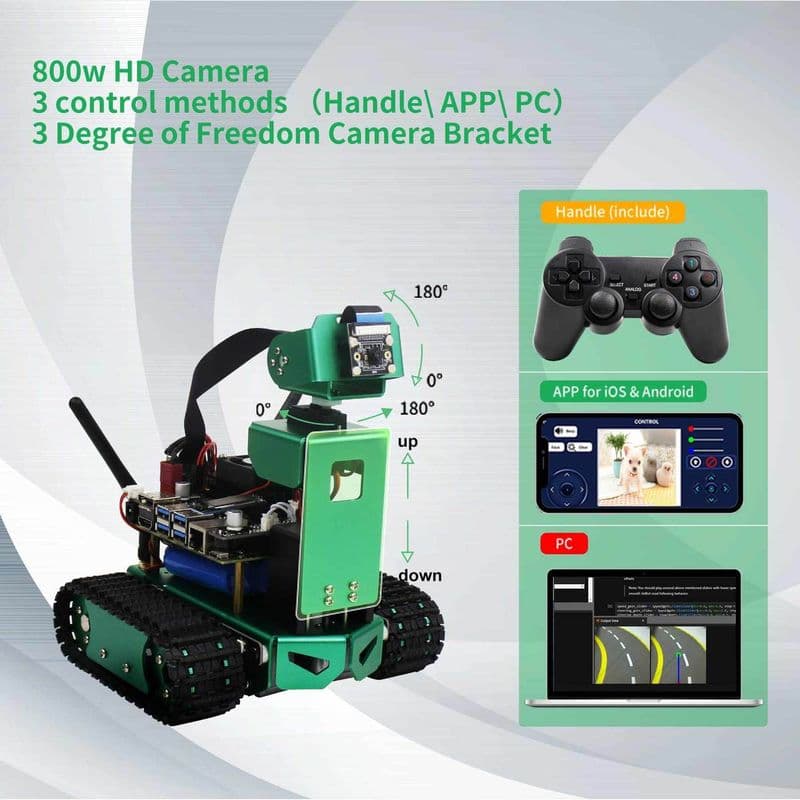 Jetbot AI robot with 3 DOF HD camera for NVIDIA Jetson NANO - View 2