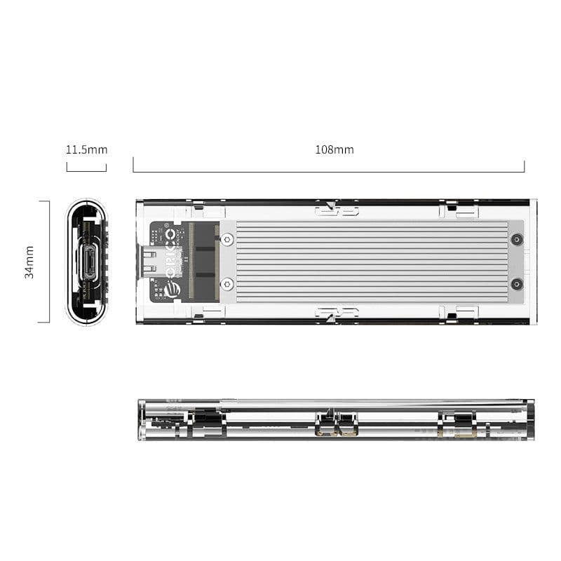ORICO NVME M.2 NGFF SSD Enclosure - View 2