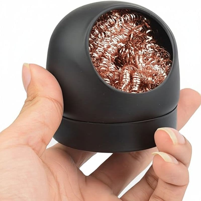 Soldering Iron Tip Cleaner with Stainless Steel Holder – Lead-Free Cleaning Ball - View 2