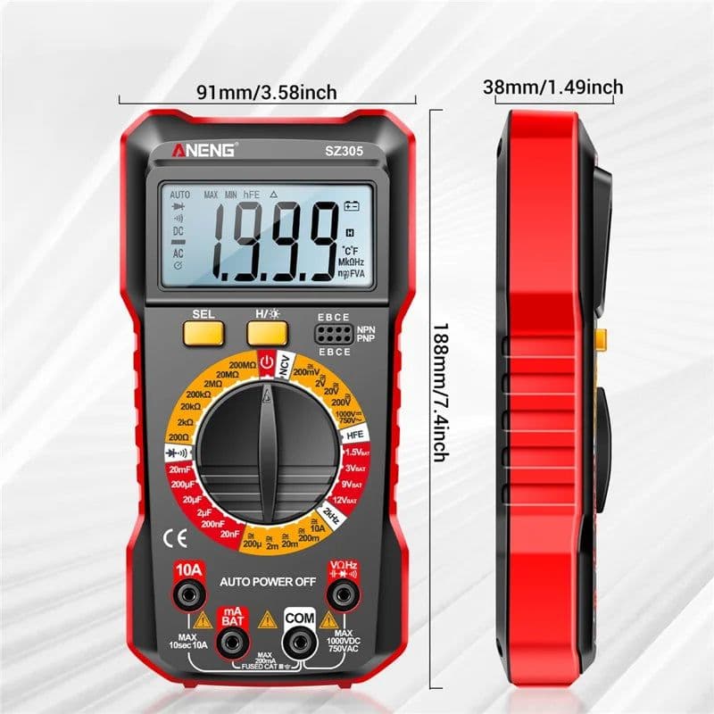 Aneng SZ305 High Precision Anti-Burn Portable Intelligent Digital Multimeter - View 3