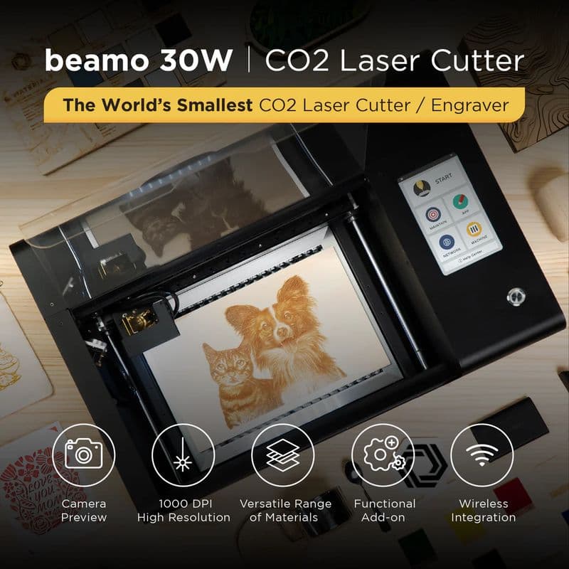 Beamo - CO2 Desktop Laser Cutter & Engraver- 30W - View 1