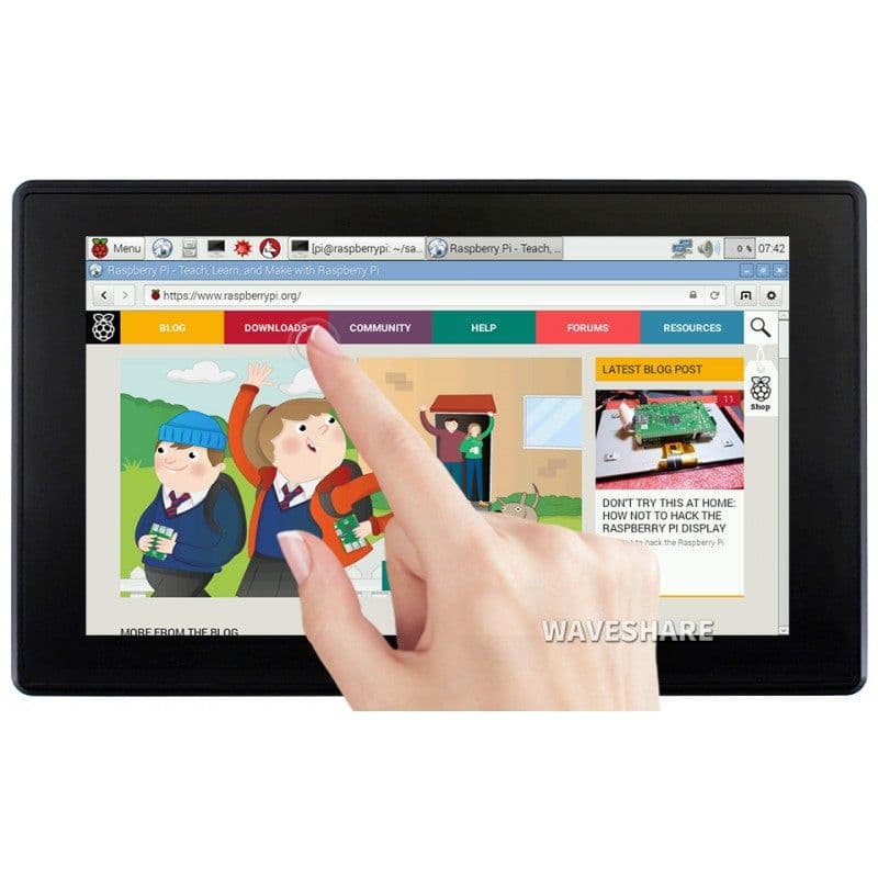 7inch Capacitive Touch HDMI Screen IPS LCD with Case - 1024×600 - View 3