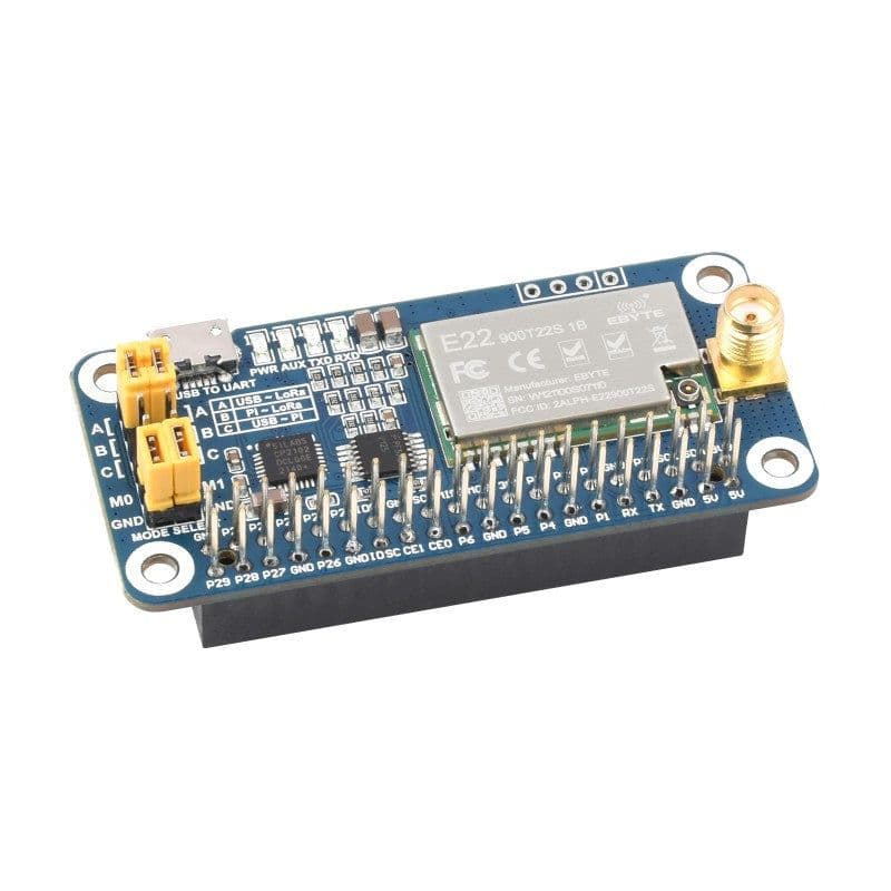 Waveshare SX1262 LoRa HAT for Raspberry Pi 868M - View 1