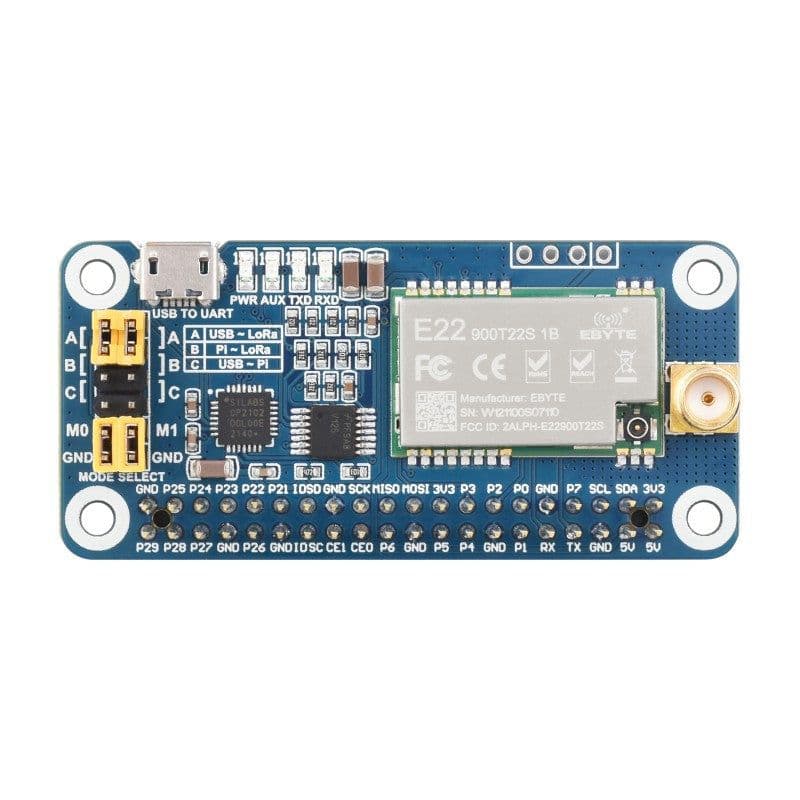 Waveshare SX1262 LoRa HAT for Raspberry Pi 868M - View 3