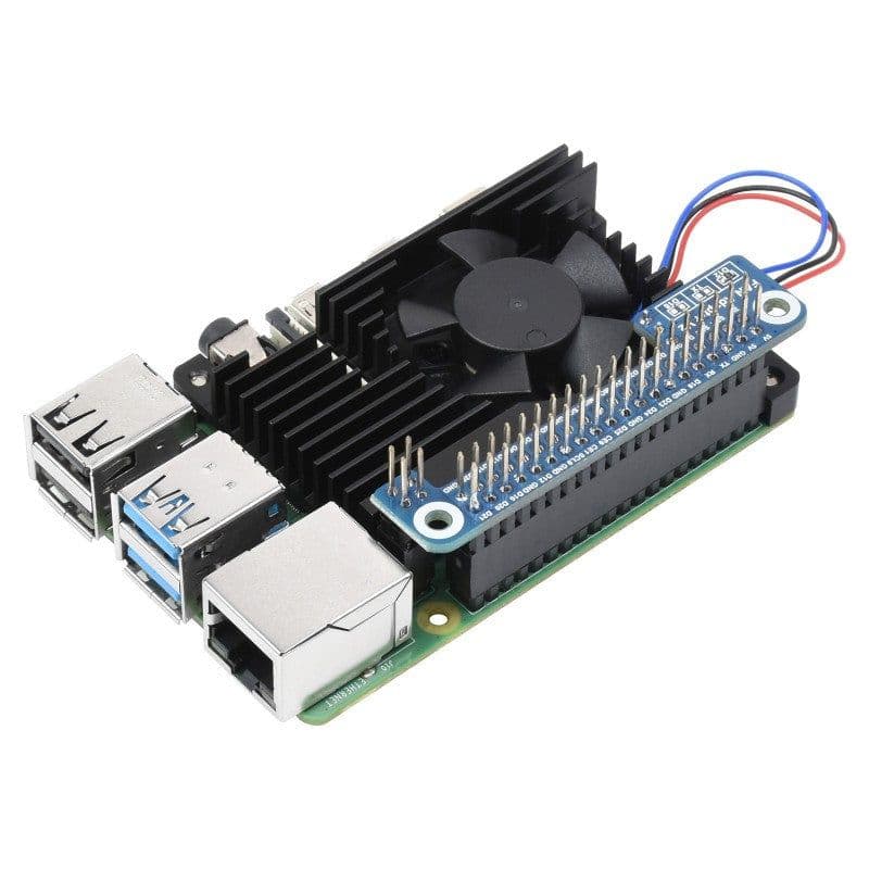Dedicated All-In-One aluminum alloy cooling fan for Raspberry Pi 4B - View 2