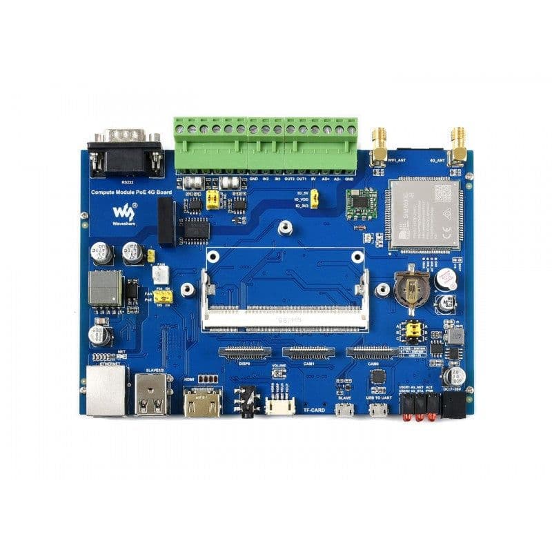 Compute Module Industrial IoT Base Board, 4G / PoE Feature, For Raspberry Pi CM4S / CM3 Series - View 3