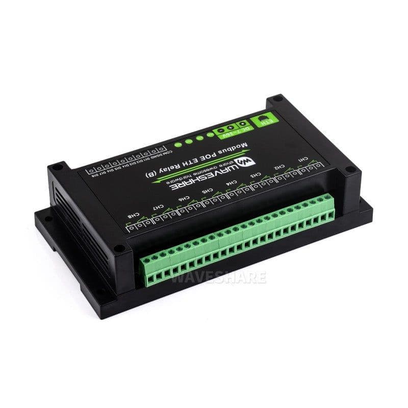 8-ch Ethernet Relay Module (B) With Digital Input, Modbus RTU/Modbus TCP Protocol, PoE Port Communication - View 2