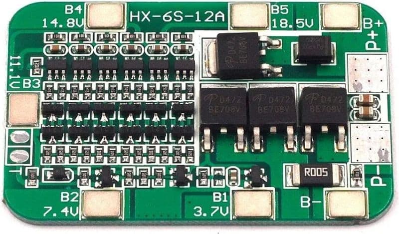 6S 12A Li-Ion Battery BMS Module – 22.2V Protection Board - View 2