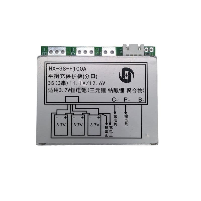 3S 11.1V 100A BMS with Protection Circuit ( JST Connector included ) | HX-3S-F100A - View 1