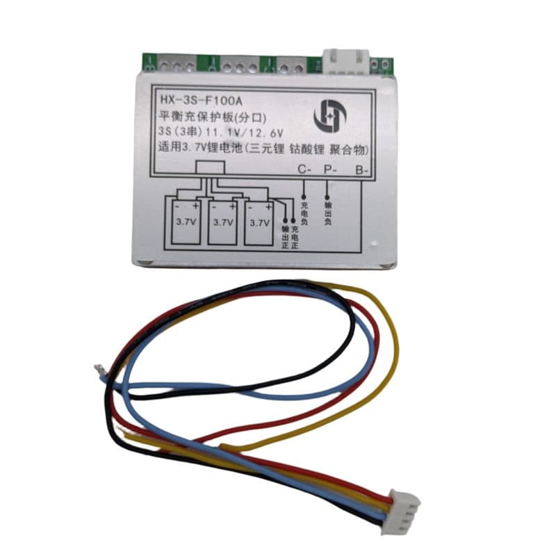 3S 11.1V 100A BMS with Protection Circuit ( JST Connector included ) | HX-3S-F100A - View 2