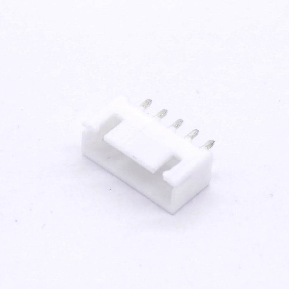 5 Pin JST XH 2.54mm Male Connector Housing – High-Retention Lock (2515 Series) - View 1