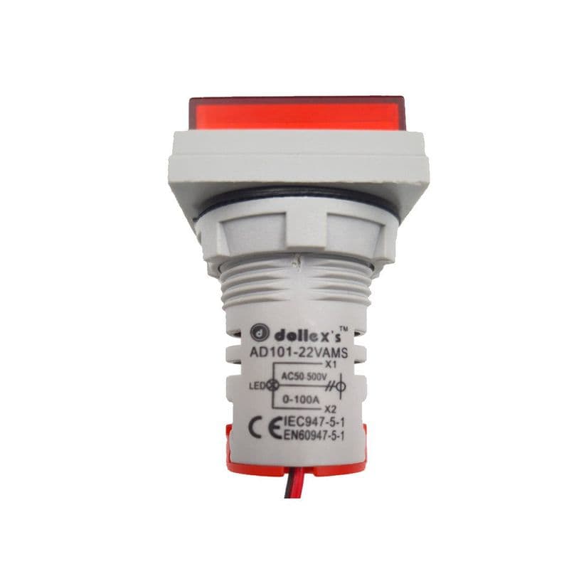 AC 50-500V 0-100A Square Digital LED Voltmeter Ammeter - View 2