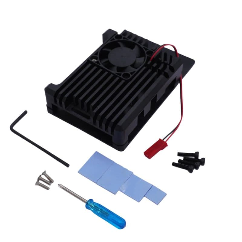 RASPBERRY PI-5 HEAT SINK CASE WITH FAN - View 1