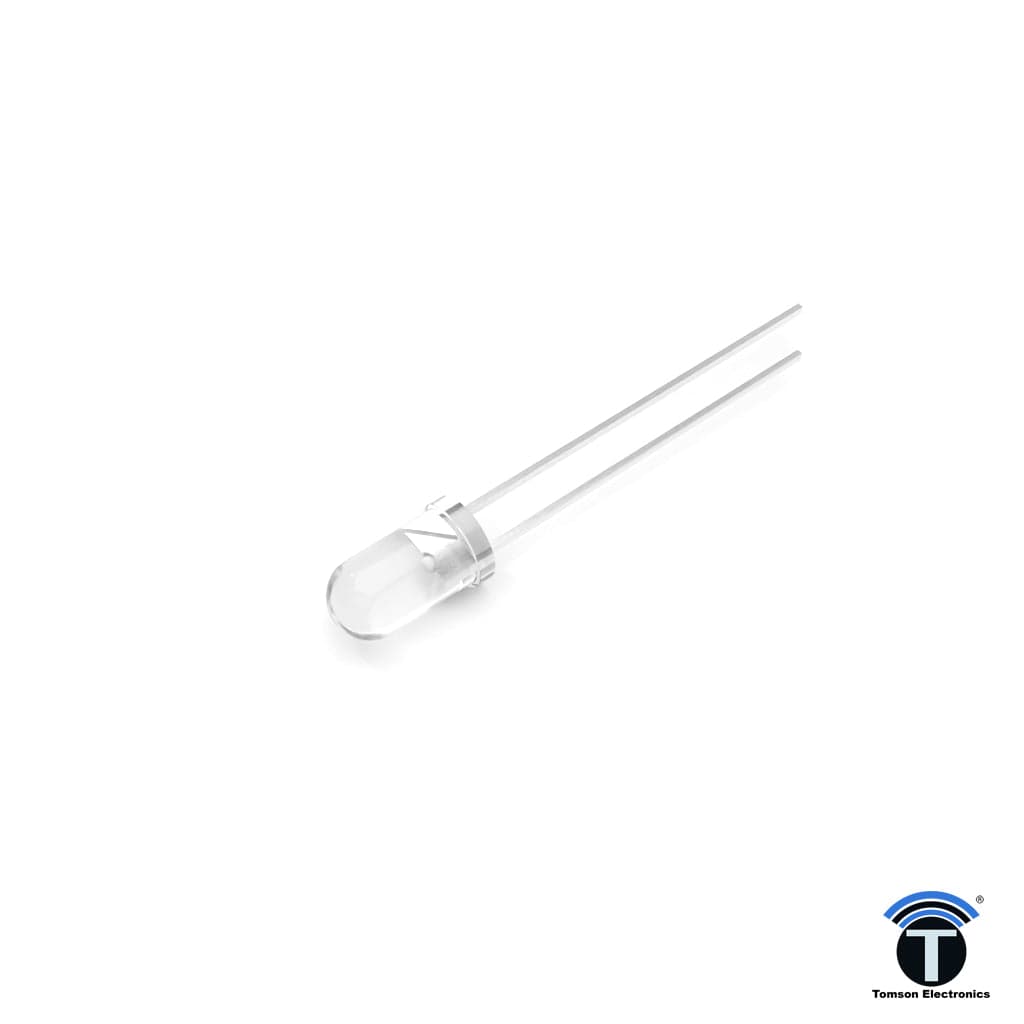 LED 5mm White Flat Top Ultra Bright Clear Lens - View 1