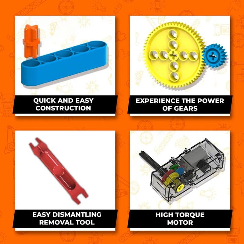 Blix Robotix Gears Box Science Kit – Mechanical STEM Building Set for Kids - View 3