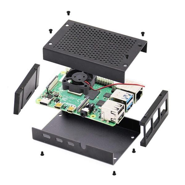Raspberry Pi 4 Aluminum Black Case - View 3