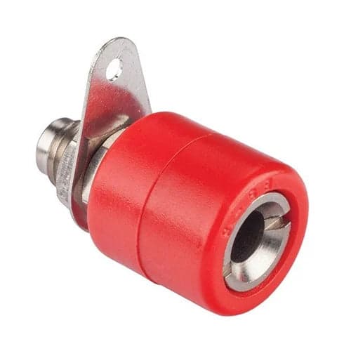 BS5 Banana Connector – Red Panel Mount Terminal - View 1