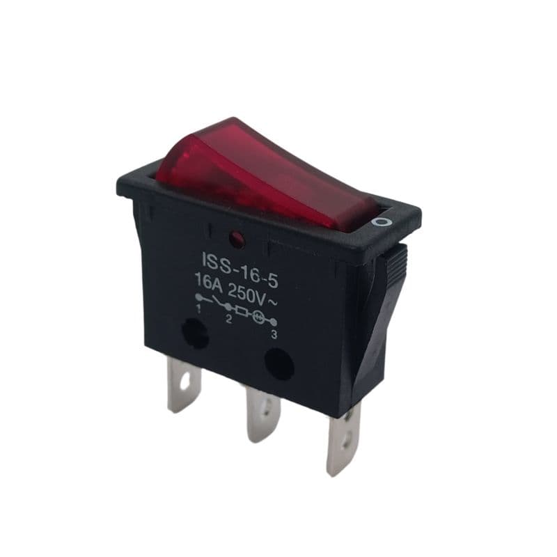 ISS-16-5 Series Rocker Switch (Red Illuminated) - View 1
