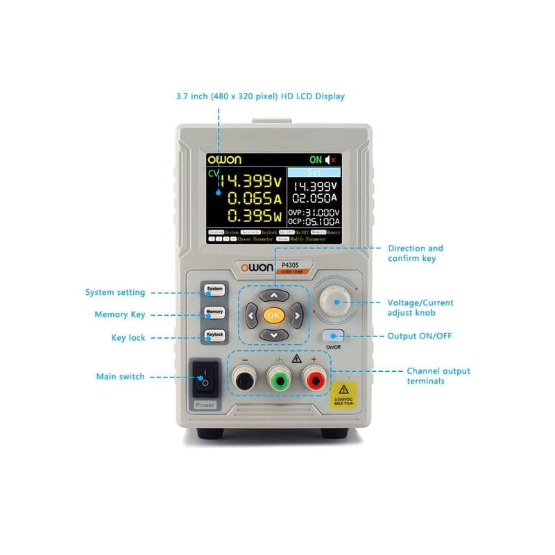 Owon P4305 30V 5A Programmable Lab DC Power Supply - View 3