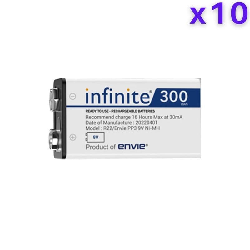 ENVIE (9V Infinite) Ni-Mh 300mAh Capacity Rechargeable Battery - View 3