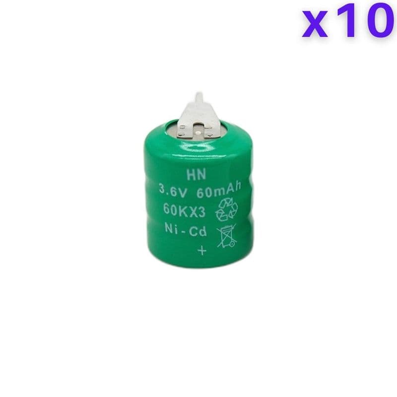 3.6V 60mAh PCB Mount Nickel Cadmium NiCd Battery - View 2