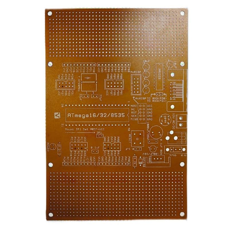 ATMEGA 16/32/8535 Single Sided Phenolic PCB (160x110)mm - View 2