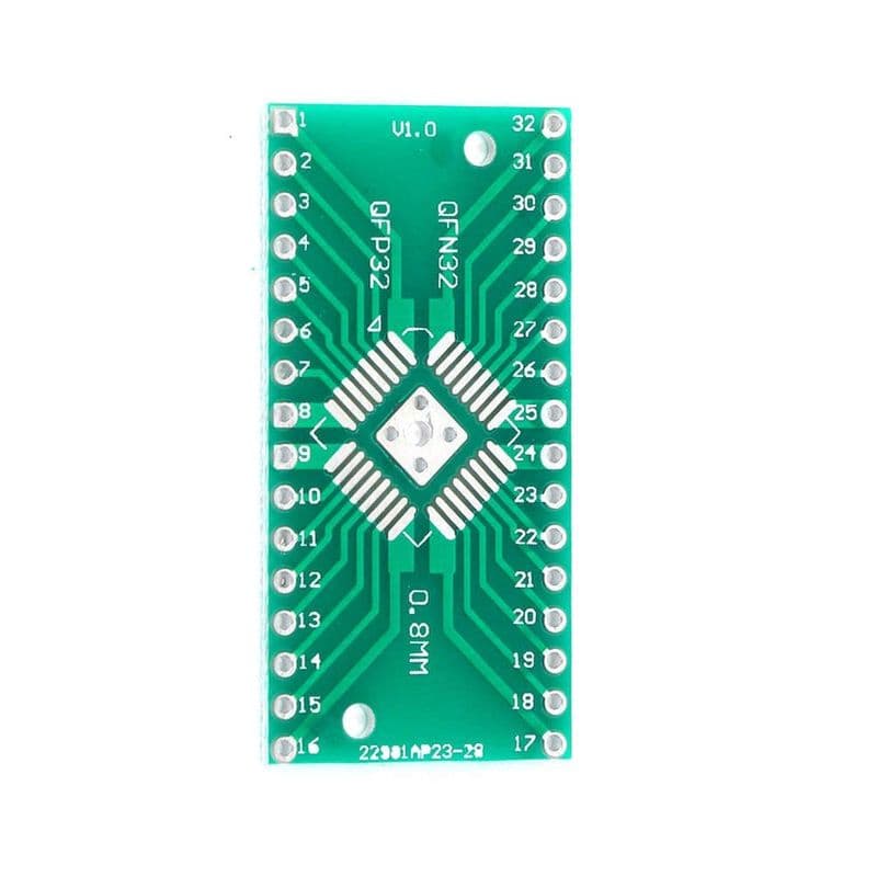 QFN32 QFP32 Converter SMD TO DIP Double Sided Glass PCB (0.8/0.65)mm - View 2