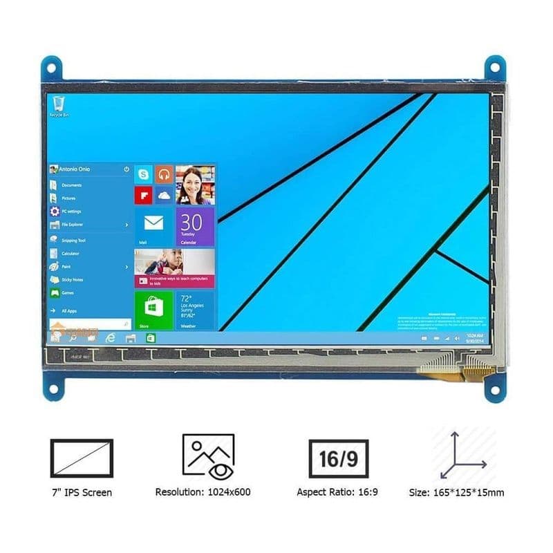 Raspberry Pi 7inch TFT Capacitive Touch Screen LCD(C) HDMI Interface Display - View 2