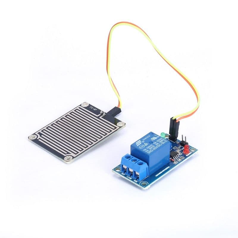 Raindrop Detection Sensor Module (With 5V Relay Module) - View 1