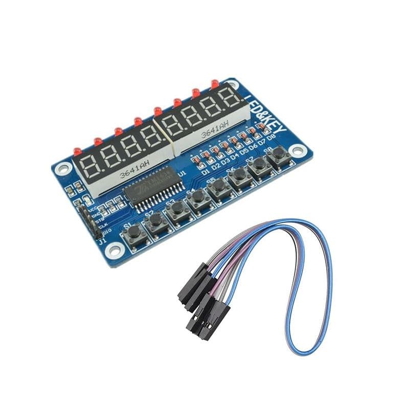 TM1638 8-Bit Button Digital LED Display Module - View 1