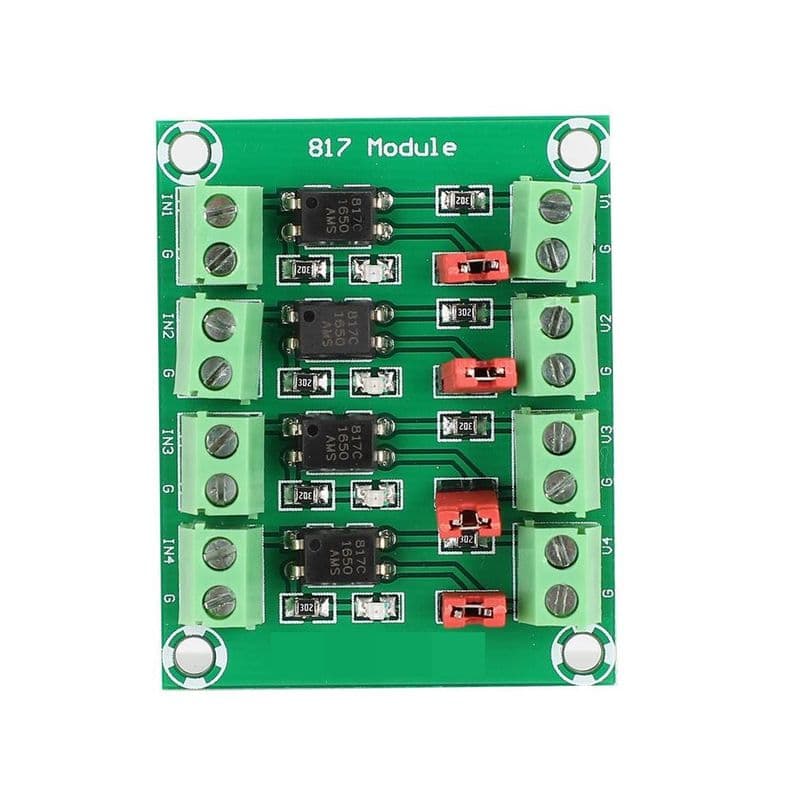 PC817 4 Channel Optocoupler Isolation Module - View 2