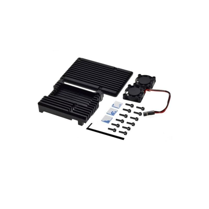 Metal Aluminum Case with Double Fans for Raspberry Pi Model 4B - View 1