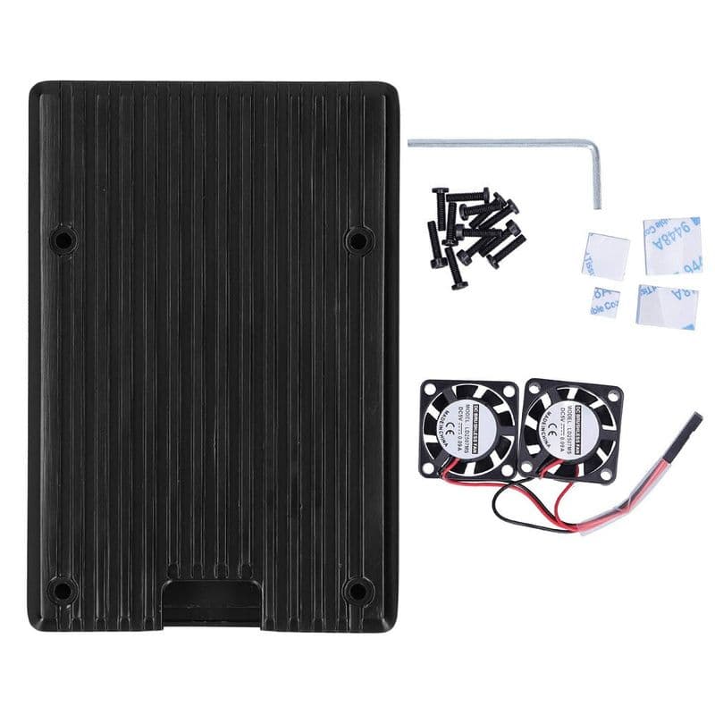 Metal Aluminum Case with Double Fans for Raspberry Pi Model 4B - View 3