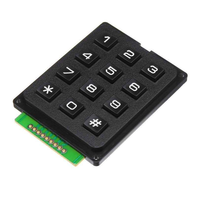 4×3 12-key Keyboard / Keypad Telephone Style – Black - View 1