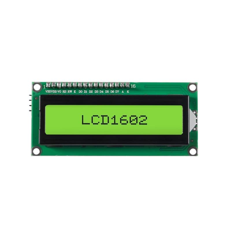 16×2 LCD Yellow-Green with I2C Module - View 2