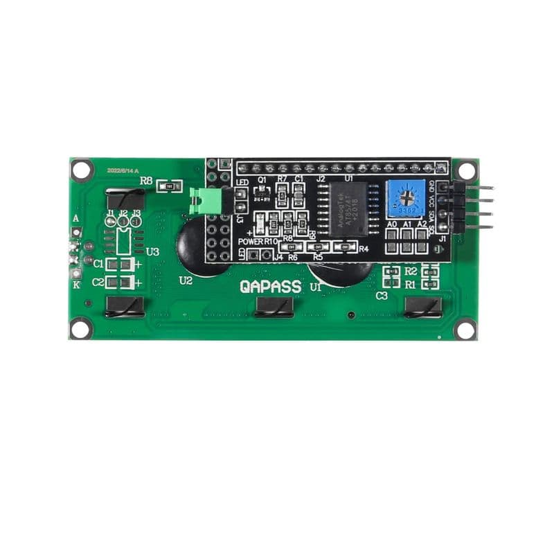 16×2 LCD Yellow-Green with I2C Module - View 3