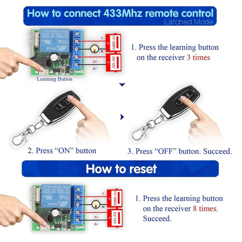 433Mhz Universal Wireless Remote Control - View 2