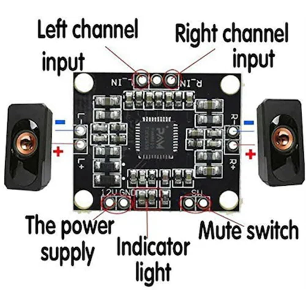 PAM8610 Digital Amplifier Board – 2x15W Stereo Class D Audio Module with Low Distortion & High Efficiency - View 3