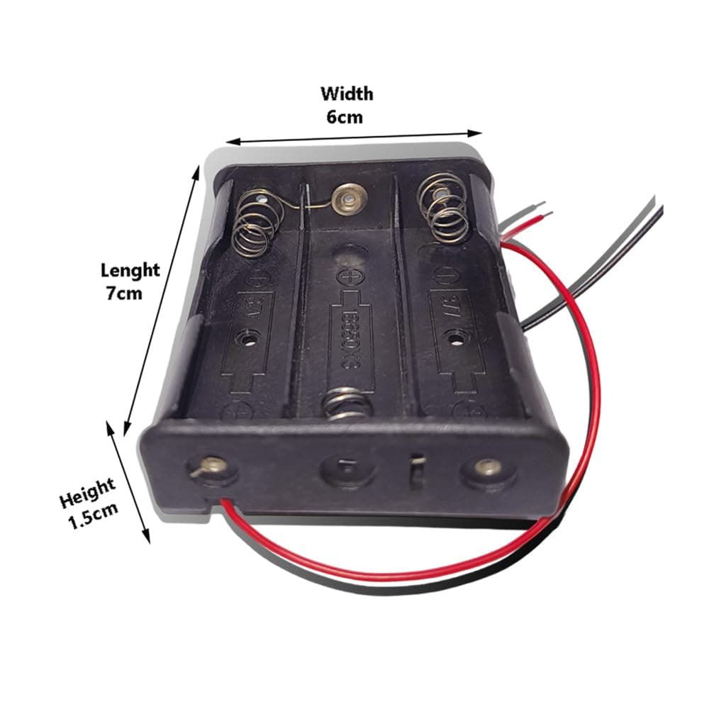 3 cell battery holder case with wire - View 2