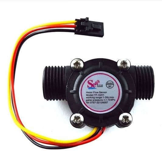 YF‑S201 Hall Effect Flow Sensor (1/2") - View 1